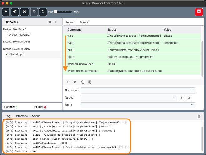 Qualys Browser Recorder successfull test